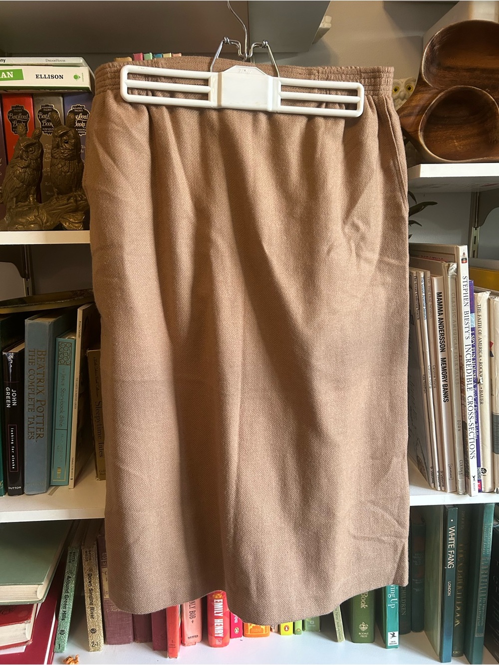 Vintage A-Line Tan Wool Skirt